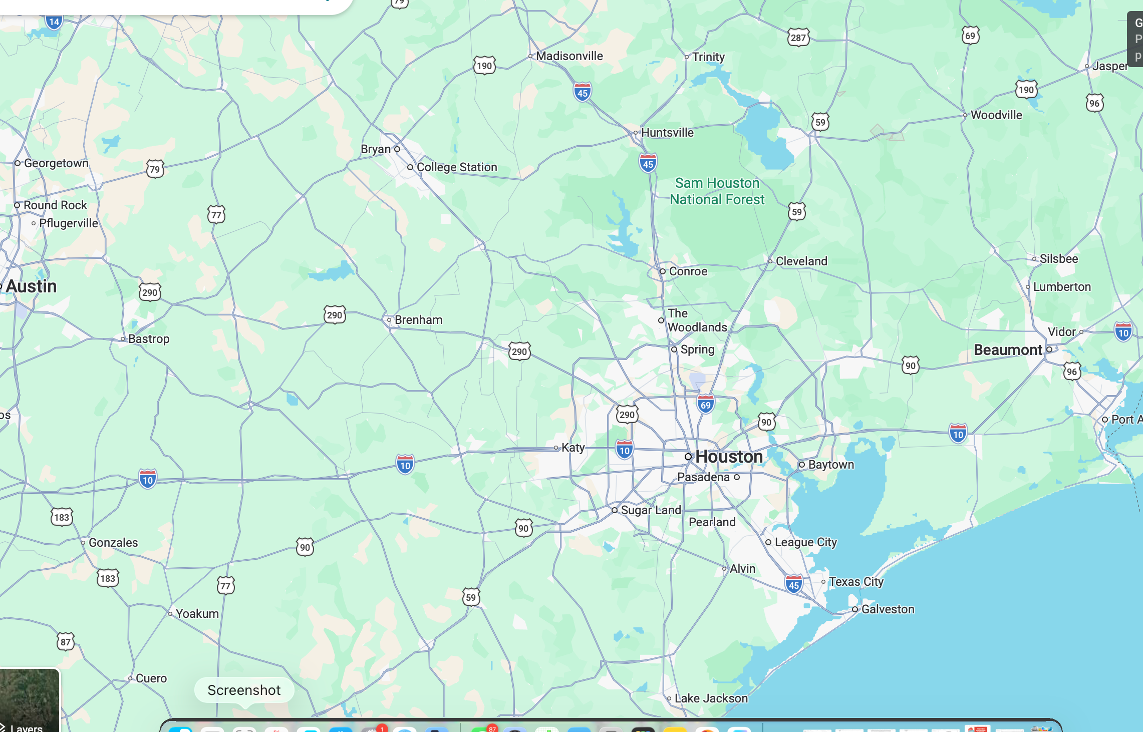 Preview of the Pier-Leak Solutions service area map for Houston and surrounding cities